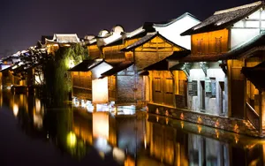 浙江乌镇西栅夜景图片壁纸_8