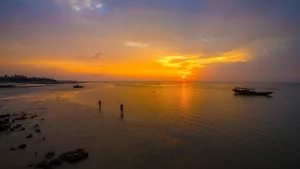 广西防城港簕山古渔村晚霞风景_5