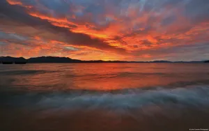大海日出日落图片壁纸_2