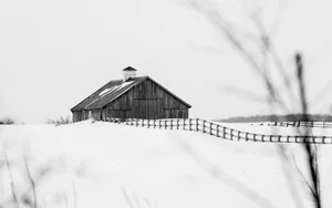 雪中的小木屋图片_8