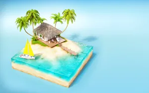 3D立体小岛美景设计图片_10