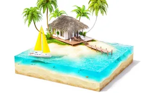 3D立体小岛美景设计图片_12