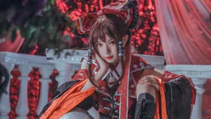 东方Project博丽灵梦cosplay和服写真图片_5