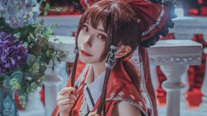 东方Project博丽灵梦cosplay和服写真图片_8