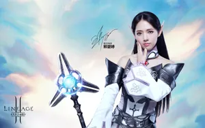 天堂2手游美女代言壁纸_3