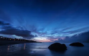 唯美大海晚霞风景壁纸_7