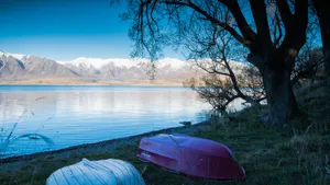 新西兰白鹭湖风景壁纸_4