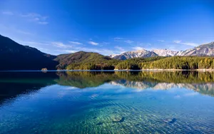 平静的湖面风景壁纸_2