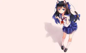 二次元短裙动漫女孩壁纸_3