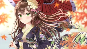 动漫和服少女桌面壁纸_2