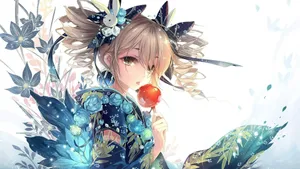 动漫和服少女桌面壁纸_5