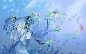 初音未来插画桌面壁纸_6