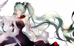 初音未来插画桌面壁纸_7