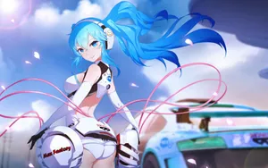 初音未来插画桌面壁纸_8