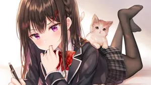 甜美动漫女生壁纸_3
