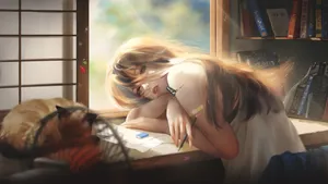 甜美动漫女生壁纸_4