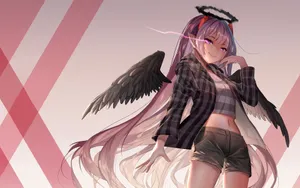 长着翅膀的动漫女孩图片_2