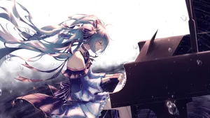 清新初音未来桌面壁纸_2