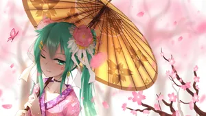 清新初音未来桌面壁纸_3