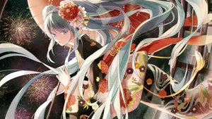 清新初音未来桌面壁纸_4