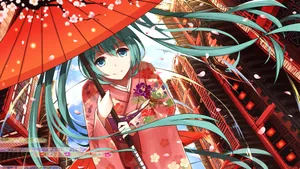 清新初音未来桌面壁纸_5