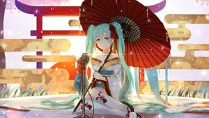 清新初音未来桌面壁纸_8