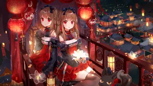 1080P手绘同人动漫美女壁纸_2