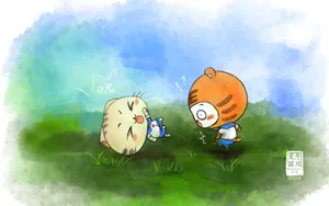 童年游戏可爱卡通猫壁纸_9