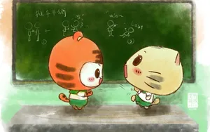童年游戏可爱卡通猫壁纸_20