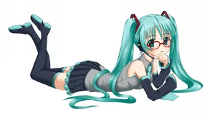 戴眼镜的动漫萌娘美女图片_11