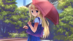 撑雨伞的动漫少女壁纸