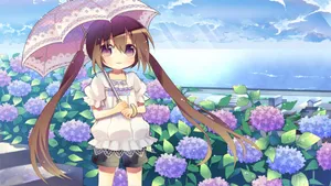 撑雨伞的动漫少女壁纸第1张