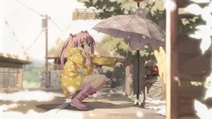 撑雨伞的动漫少女壁纸_7