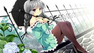 撑雨伞的动漫少女壁纸_9