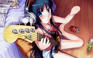 吉它音乐动漫美女壁纸