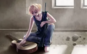 吉它音乐动漫美女壁纸_11