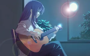 吉它音乐动漫美女壁纸_15
