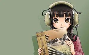 耳机娘萌图宽屏桌面壁纸_4
