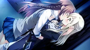 少女编织爱的画布图片壁纸_4
