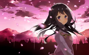 黑长直动漫少女壁纸_9