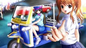 色彩浓郁的动漫美眉壁纸_24