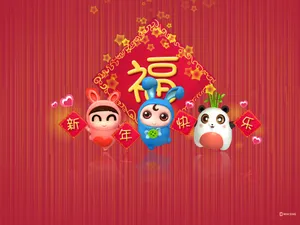 猪猪侠,逗逗迪迪2012年龙年春节壁纸_8