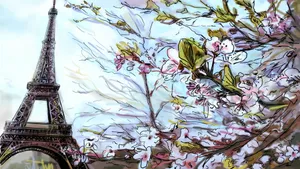 手绘速描城市建筑风光图片_1