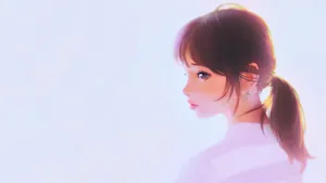 手绘美女人像图片壁纸_3