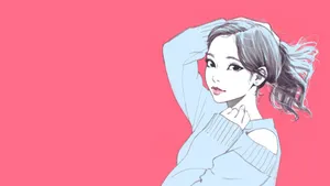 手绘美女人像图片壁纸_7
