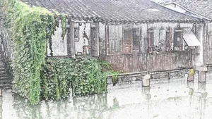 手绘彩笔画乌镇图片_9