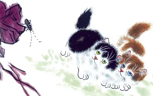 国画猫咪桌面壁纸_7