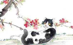 国画猫咪桌面壁纸_8