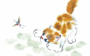 国画猫咪桌面壁纸_10