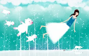 《画儿晴天》少女图片壁纸